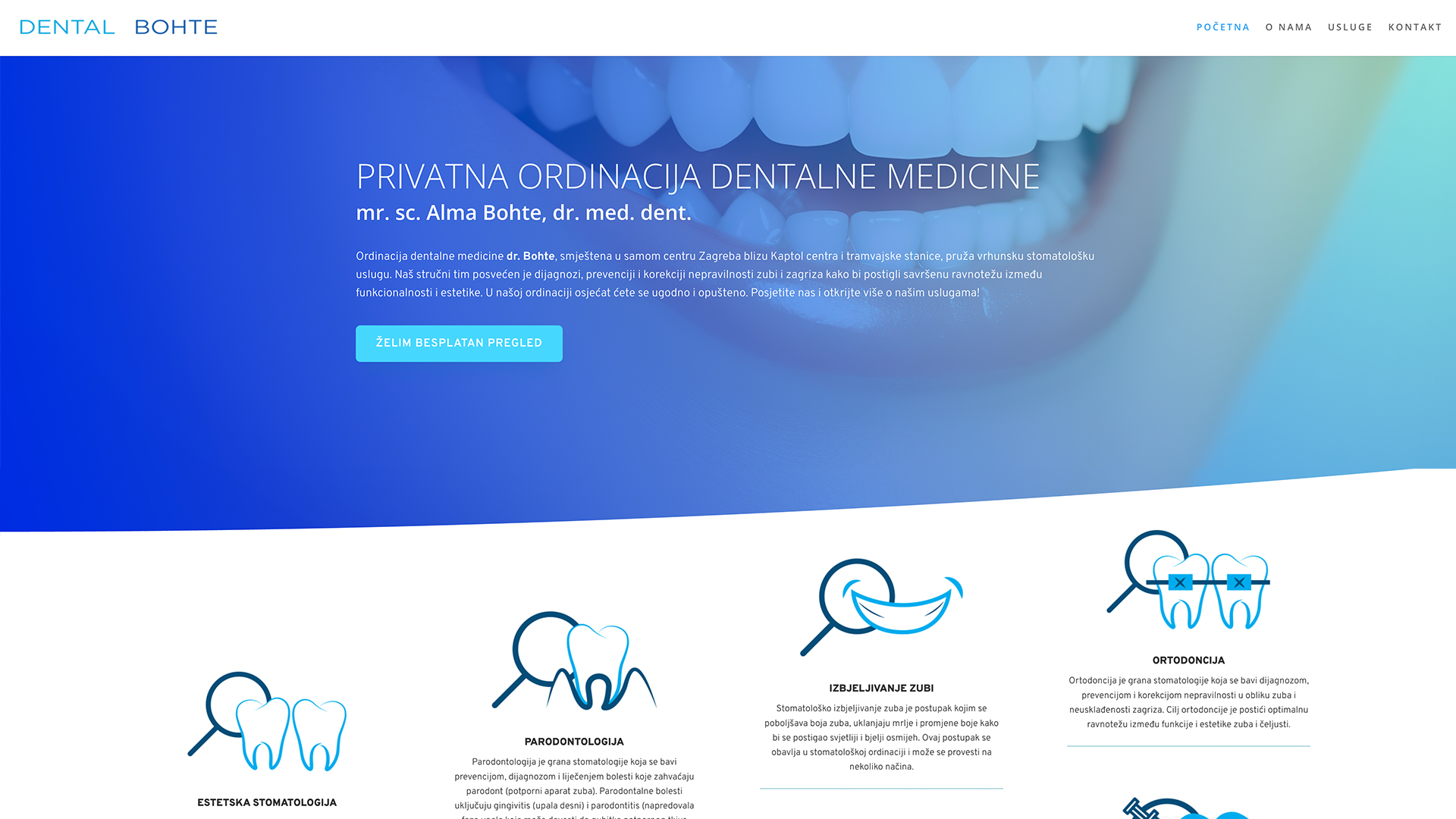 Dental Bohte website screenshot