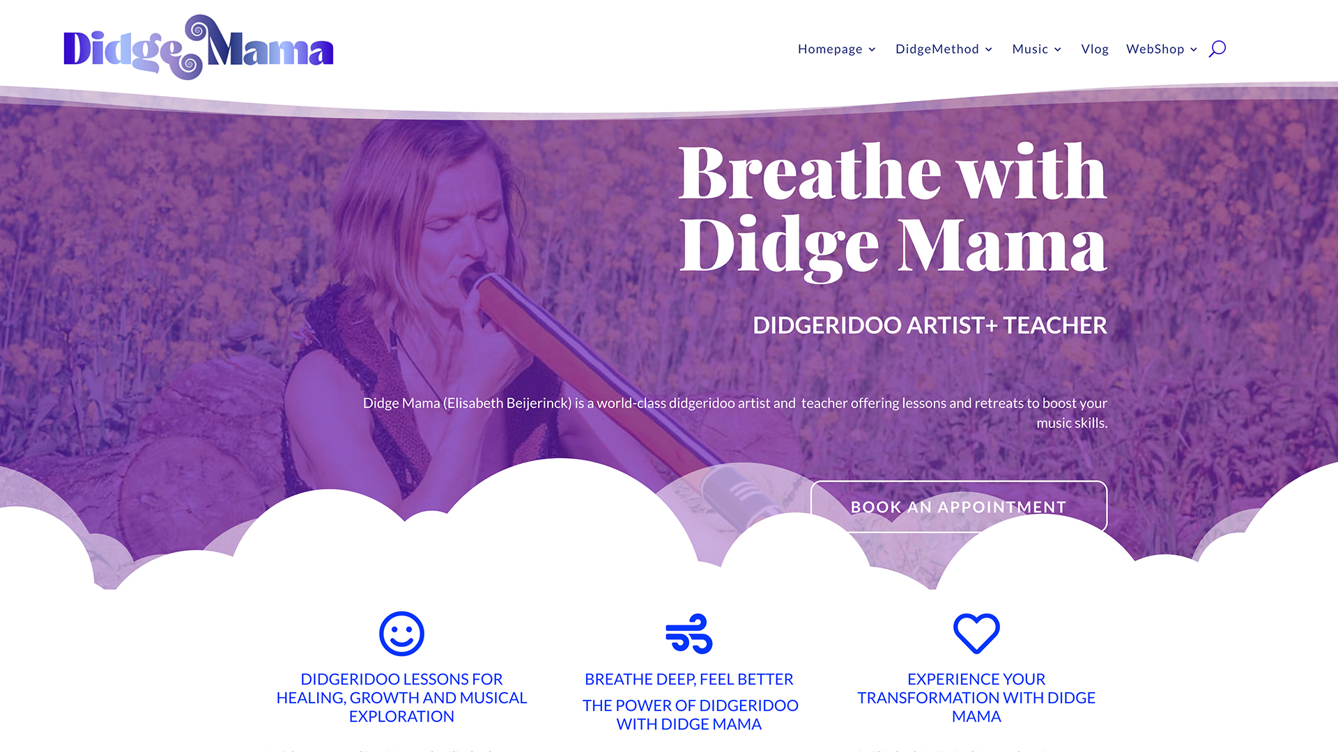 Didge Mama website screenshot